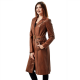Lorelai Brown Leather Trench Coat