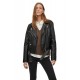 Lucy Leah Black Biker Leather Jacket