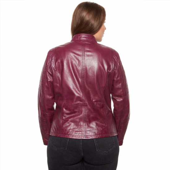 Malaya Kyra Leather Zipper Jacket