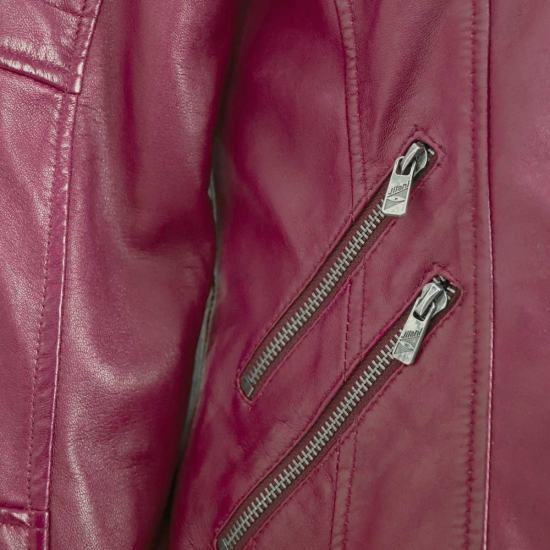 Malaya Kyra Leather Zipper Jacket
