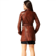 Maliyah Zariah Brown Belted Leather Coat