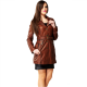 Maliyah Zariah Brown Belted Leather Coat