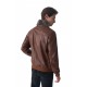 Mason Brown Fur Collar Leather Jacket