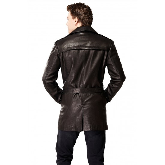 Memphis Men’s Classic Leather Coat