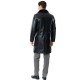 Men Black Leather Koda Trench Coat