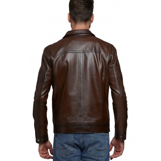 Men's Arthur Dark Brown Leather Jacket