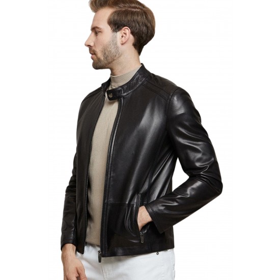 Men's Black Peterson Leather Jacket