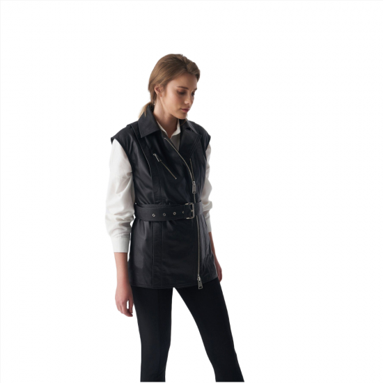 Natalia Core Belted Leather Vest
