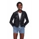 Natalie Ruby Black Leather Moto Jacket