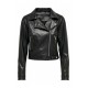 Natalie Ruby Black Leather Moto Jacket