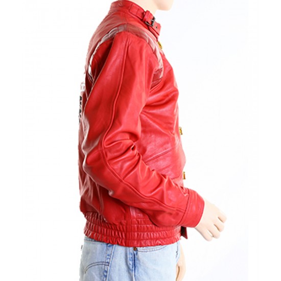 Akira Kaneda Good for Health Bad For Education Red Leather Jacket