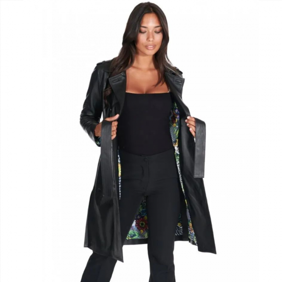 Ophelia Collins Double Breasted Black Trench Coat