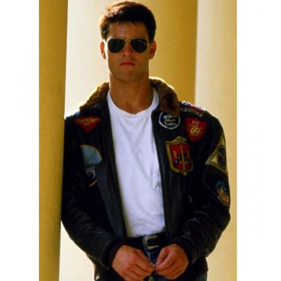 Pete Maverick Top Gun Tom Cruise G-1 Flight Brown Shearling Jacket