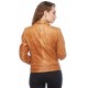 Piper Women Tan Biker Leather Jacket