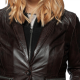 Raelynn Dark Brown Leather Jacket With Hood