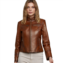 Rosalia Louise Slim Fit Leather Jacket