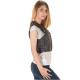 Shelby Opal Leather Cropped Vest