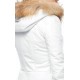 Sophia White Fur Hooded Leather Coat