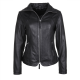 Stephanie Black Zipper Leather Jacket