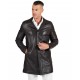 Stephen Black Genuine Leather Trench Coat