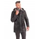 Sterling Black Leather Coat With Detachable Hood