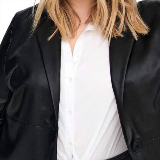 Taylor Gemma Black Mid-length Leather Coat