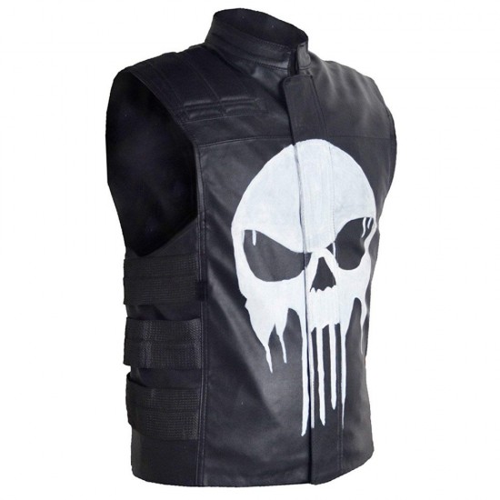 The Punisher Frank Castle Black Leather Vest