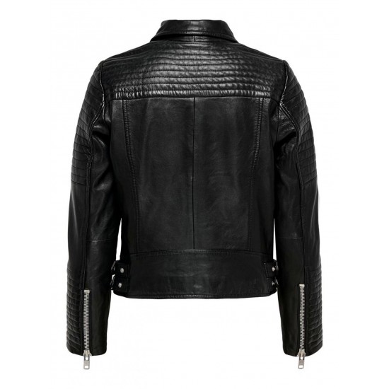 Valentina Black Moto Leather Jacket