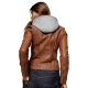 Vivienne Brown Leather Jacket With Hood