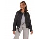 Ximena Black Cropped Leather Jacket