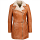 Xiomara Kaliyah Brown Belted Leather Coat