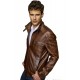 Zachary Brown Waxed Leather Jacket For Men