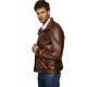 Zachary Brown Waxed Leather Jacket For Men