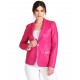 Evangeline Pink Leather Blazer