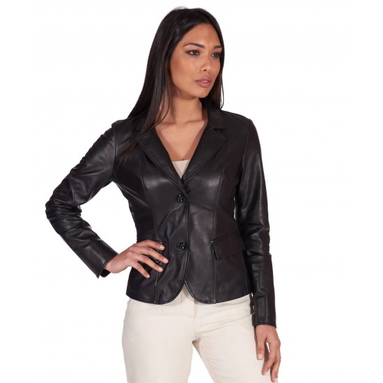 Harmony Aliyah Black Leather Coat
