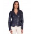 Harmony Aliyah Blue Leather Coat