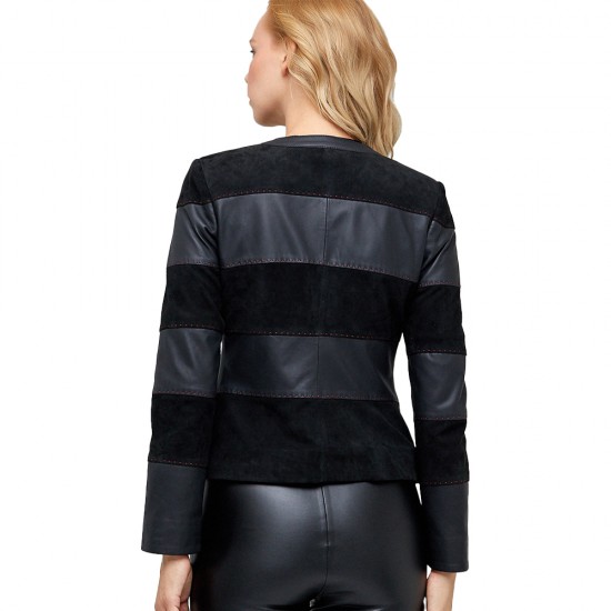 Madelynn Raya Zippered Leather Jacket