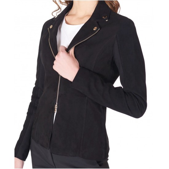 Mckenzie Adriana Black Suede Leather Jacket