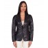 Miriam Black Leather Blazer For Women