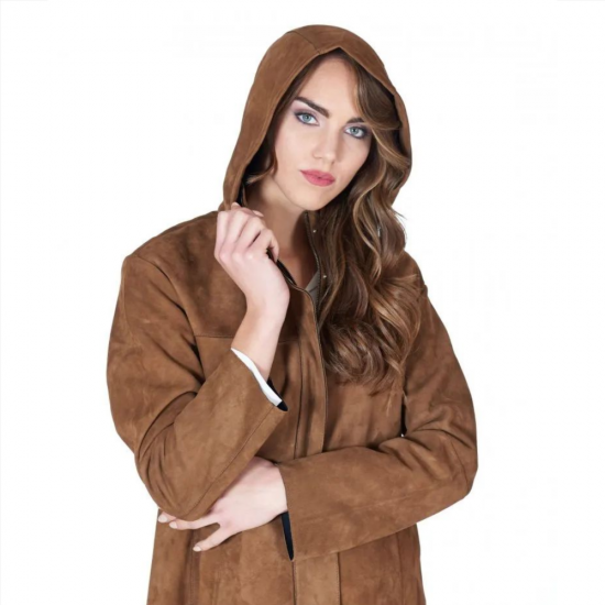 Phoebe Kayla Brown Hooded Coat