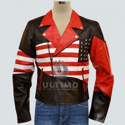 American Flag Men Leather Jacket