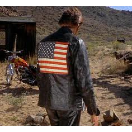 Captain America Easy Rider Peter Fonda Black Leather Jacket
