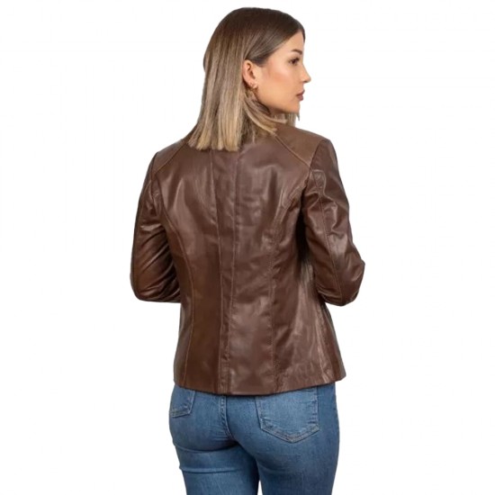 Skylar Bella Dark Brown Leather Coat