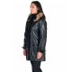 Taylor Oakley Fur Hooded Collar Leather Coat