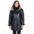 Taylor Oakley Fur Hooded Collar Leather Coat