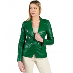 Vanessa Green Double Breasted Leather Coat