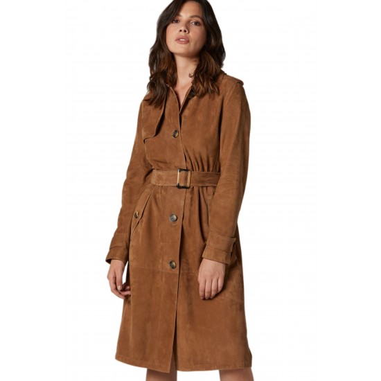 Veronica Ariah Brown Belted Trench Coat