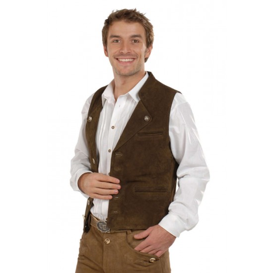 Zayden Dark Brown Leather Vest For Men